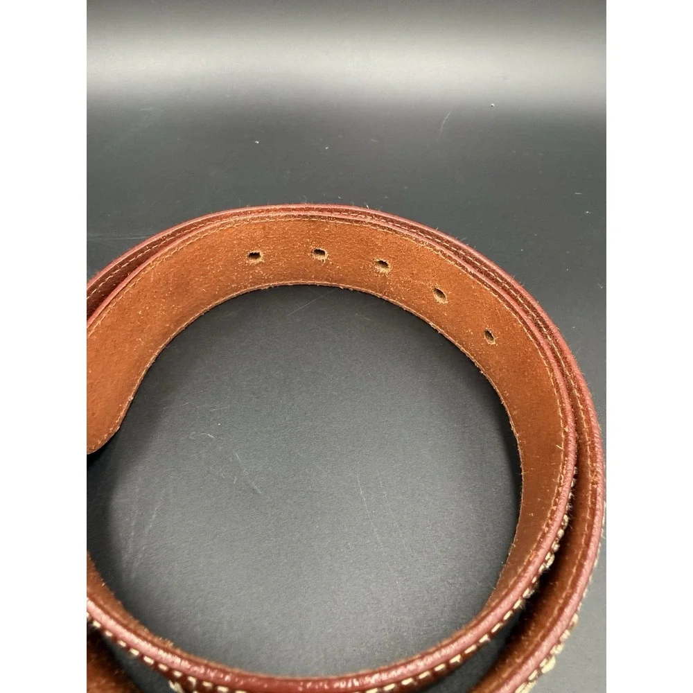 Y2K belt FOSSIL brown Sz Large Celestial patchwork leather BOHO hippie vintage